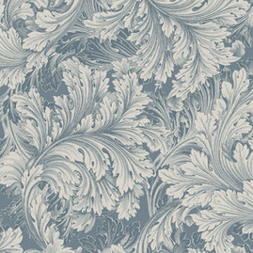 Rossetti Leaves Wallpaper Blue World of Wallpaper 203908