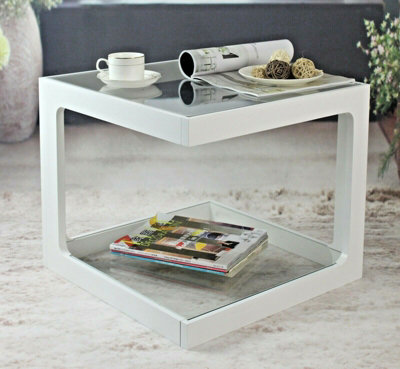 Rossini 2-Tier Side Table/Coffee Table/End Table/Lamp Table (White)