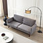 Rosso 3 Seater Sofa Bed - Velvet - L55 x W182 x H41 cm - Grey