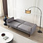 Rosso 3 Seater Sofa Bed - Velvet - L55 x W182 x H41 cm - Grey