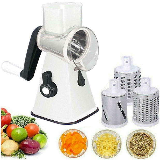 Rotary 3 in 1 Drum Cheese Grater Stainless Steel Vegetable Food