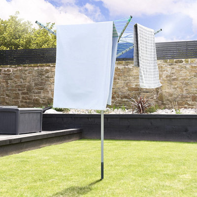 Rotary Airer 4 Arm Outdoor Washing Line 45m With Cover Ground