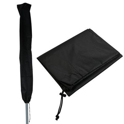 Rotary Airer Cover Black Heavy Duty Waterproof 600D Oxford Fabric