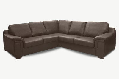 Big leather deals corner sofa