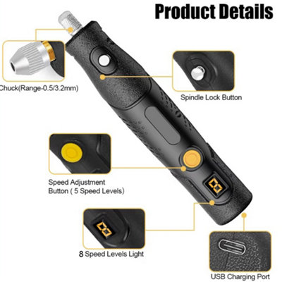 Rotary Multi tool 135W with Variable Speed 80pc Accessory Set DREMEL Compatible