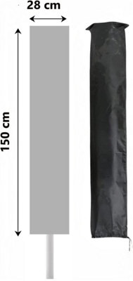Rotary Washing Line Cover Waterproof Fabric Heavy Duty Clothes Protective Weather Resistant Parasol for Garden Dryer & Airer Black - 7