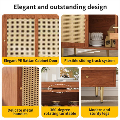 Rotating Bar Table, Brown Bar Table with Expandable Design, Storage ...