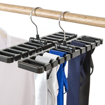 Rotating Multifunctional Tie Rack and Belt Holder-Black Closet ...