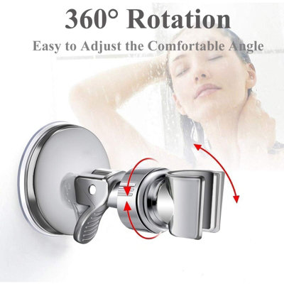Yakaon Suction Cup Shower Head Holder – 360° Rotating Adjustable Bracket, Stainless Steel Wall Mount For Handheld Sprayers & Bidet (No-Drill)