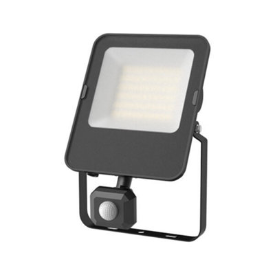 Rother 50W LED PIR Sensor Black Daylight Floodlight 6500k fl27