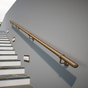 Rothley Antique Brass Stair Handrail Kit 3.6M