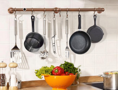 Rothley EasyFit Kitchen Utensil Rail Kit Antique Copper 100cm DIY at B&Q