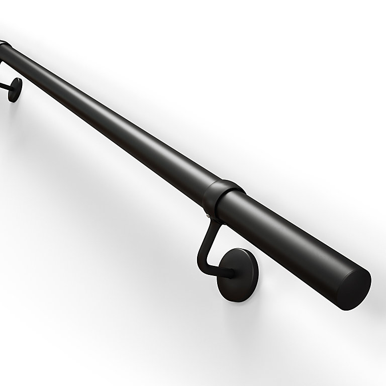 Rothley Matt Black 1.2 Metre Bannister Staircase Handrail Tube (Diam) 40mm | DIY at B&Q