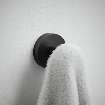 Rothley Matt Black Round Robe Hook
