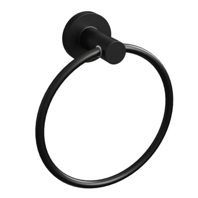 Rothley Matt Black Round Towel Ring