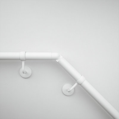 Rothley Matt White Bannister Staircase Handrail Adjustable Elbow (Diam ...