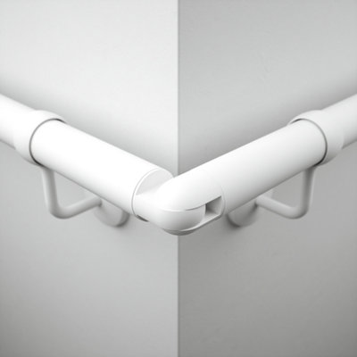 Rothley Matt White Bannister Staircase Handrail Adjustable Elbow (Diam ...