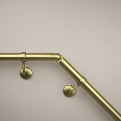 Rothley Satin Brass Bannister Staircase Handrail Adjustable Elbow (Diam ...