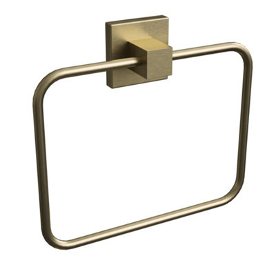 Rothley Satin Brass Square Towel Ring