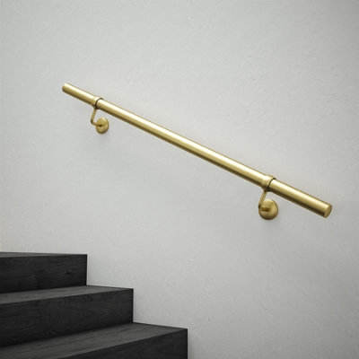 Rothley Satin Brass Stair Hand Rail Kit 1.2M