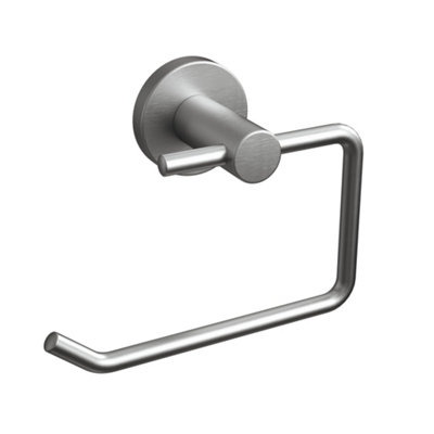Rothley Silver Brushed Effect Round Toilet Roll Holder