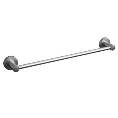 Rothley Silver Brushed Effect Round Towel Rail