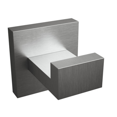Rothley Silver Brushed Effect Square Robe Hook