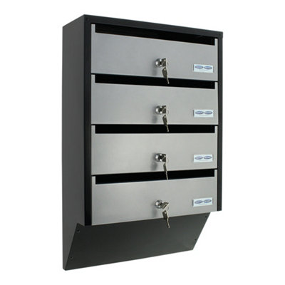 Rottner Apartment Mailbox Depot 4 Cylinder Lock Silver/Black