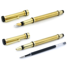 Rotur Fountain & Rollerball Pen Kit Gold Twin Pack
