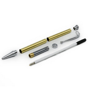 Rotur Premium Chrome Dayacom Ball End Clip 7mm Twist Slimline Pen Kit 5 pack