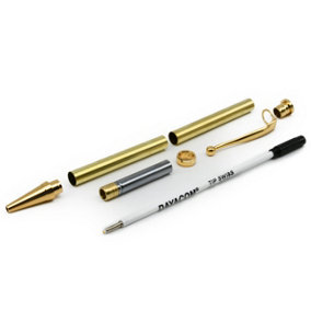 Rotur Premium Gold Dayacom Ball End Clip 7mm Twist Slimline Pen Kit 5 pack