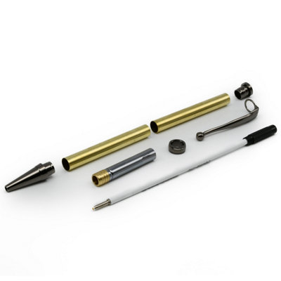 Rotur Premium Gun Metal Dayacom Ball End Clip 7mm Twist Slimline Pen ...