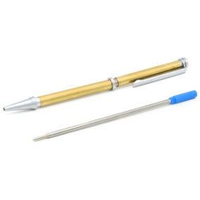 Rotur Ultima Black Stripe 7mm Pen Kit Satin Chrome Blue Ink (5  pack)