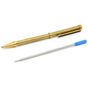 Rotur Ultima Black Stripe Clip 7mm Pen Kit  Gold Blue Ink (5 pack)