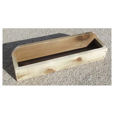 Rough Sawn Wall Mounted Garden Planter Trough - 60cm x 15cm x 8cm