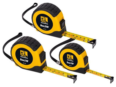 Roughneck 43-100 E-Z Read Tape Measure Set, 3 Piece ROU43100