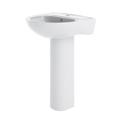 Round 1 Tap Hole Basin with Full Pedestal