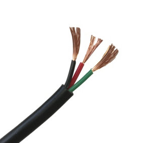 Round 3 Core Cable 12V 24V 0.75mm² 14Amps Auto Car Boat Automotive Wire (10 Meters)
