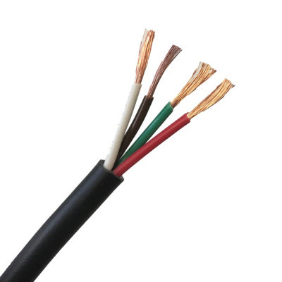 Round 4 Core Cable 12V 24V 0.75mm² 14Amps Auto Car Boat Automotive Wire (10 Meters Coil)