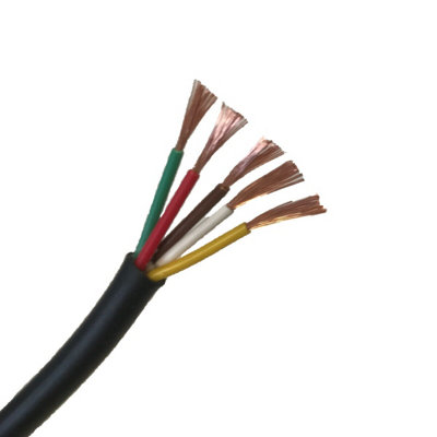 Round 5 Core Cable 12V 24V 0.75mm² 14Amps Auto Car Boat Automotive Wire (30 Meters Drum)