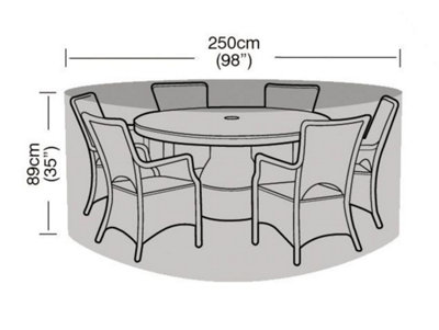 Round 6-8 Seater Furniture Set Cover 250cm x 89cm - Premium - Green