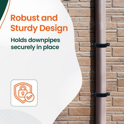 Round 68mm Downpipe Brackets UV Resistant Gutter Bracket Clips 112mm Gutter Brackets Pack of 4