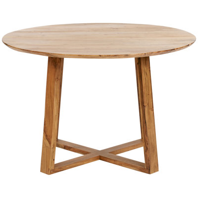 Round Acacia Wood Dining Table 120 cm Light LEXINGTON | DIY at B&Q
