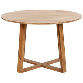 Round Acacia Wood Dining Table 120 cm Light LEXINGTON