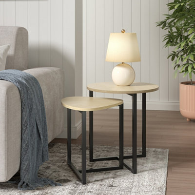Round and Triangular Nesting Side Table Set