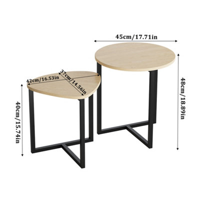 Round and Triangular Nesting Side Table Set