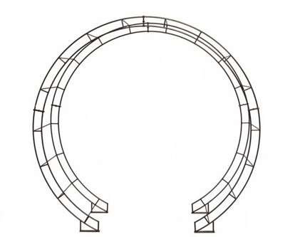 Round Arch (Including Ground Spikes) Bare Metal - Ready to Rust - Steel - L228.6 x W238.8 x H66 cm - 4