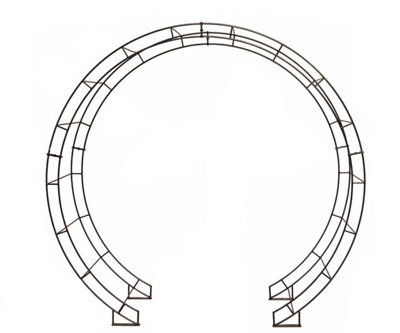 Round Arch (Including Ground Spikes) Bare Metal - Ready to Rust - Steel - L228.6 x W238.8 x H66 cm