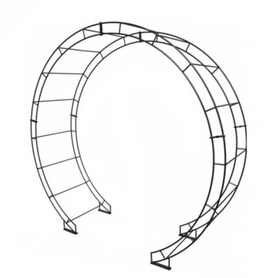 Round Arch (Including Ground Spikes) Bare Metal - Ready to Rust - Steel - L228.6 x W238.8 x H66 cm - 6