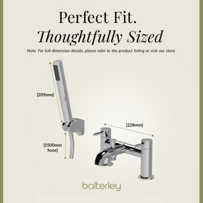 Round Bath Shower Mixer Tap with Shower Kit - Chrome - Balterley - 3